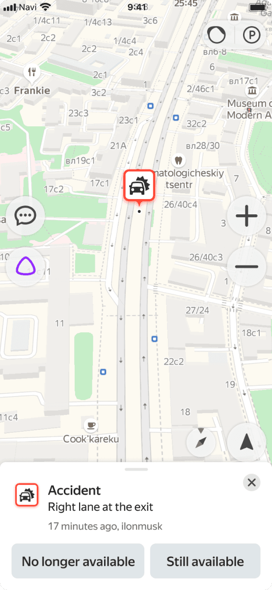 Yandex Navigator, screen 4